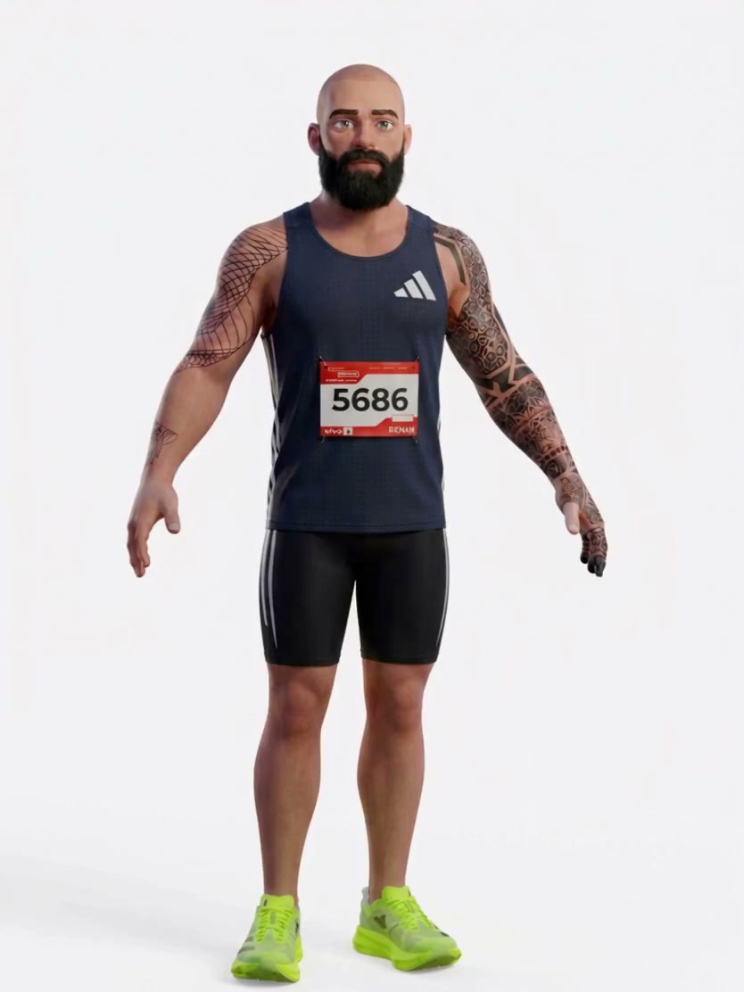 Personagem de Renan se preparando para correr
